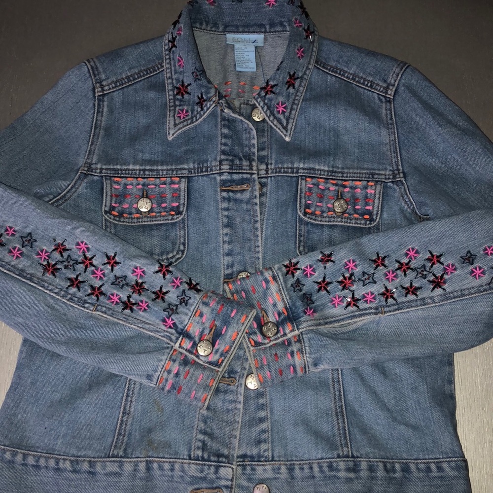 So Blue Sigrid Oslen Denim Jacket Embroidered - image 7